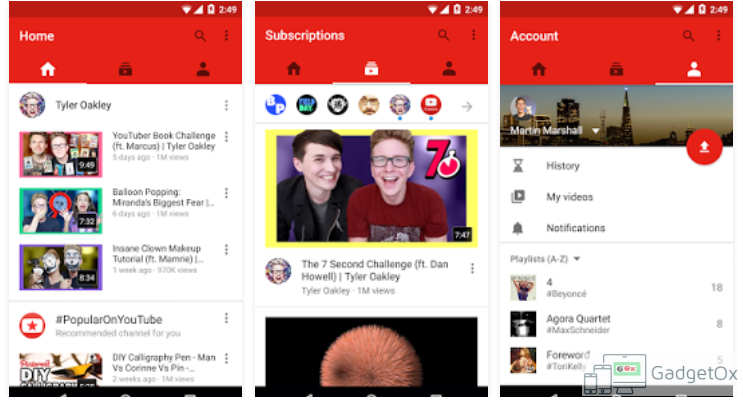 YouTube for Android updated with revamped Design